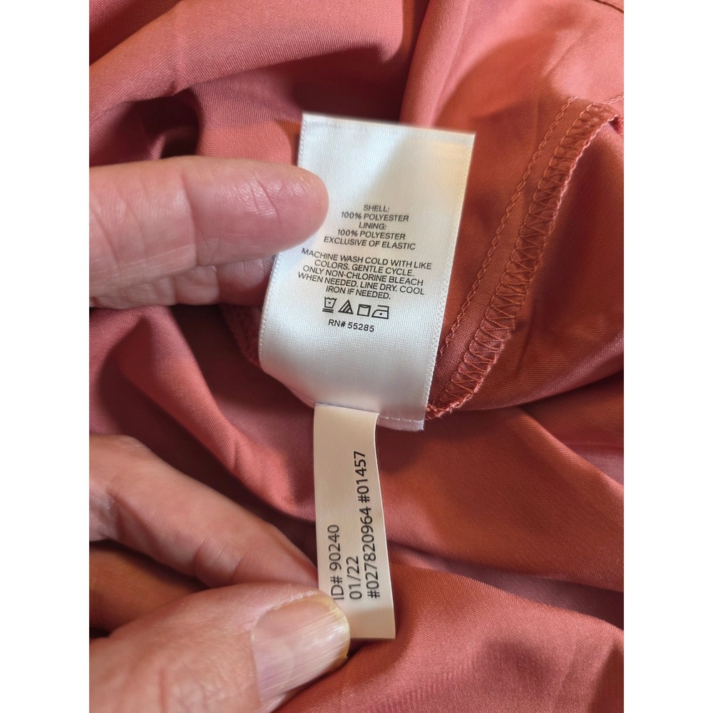 Express Womens XL Smocked Balloon Sleeve Ruffle Hem Mini Dress Dusty Rose Pink - Picture 5 of 8